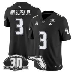 Michael Van Buren Jr Jersey #3 South Florida Bulls 30th Patch Stitched by My Store NCAA Football Jerseys