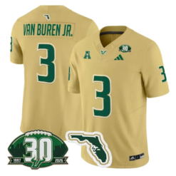 Michael Van Buren Jr Jersey #3 South Florida Bulls 30th Patch Stitched by My Store NCAA Football Jerseys