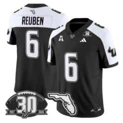 Mudia Reuben Jersey #6 South Florida Bulls 30th Patch Limited Stitched by My Store NCAA Football Jerseys