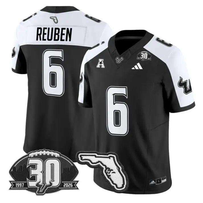 Mudia Reuben Jersey #6 South Florida Bulls 30th Patch Limited Stitched by My Store NCAA Football Jerseys