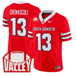 Nevan Cremascoli Jersey #13 South Dakota 2026 Vapor Limited Stitched by My Store NCAA Football Jerseys