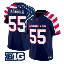 Nick Mangold Jersey #55 Ohio State America 250 Edition Limited Stitched by My Store NCAA Football Jerseys