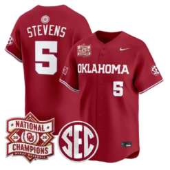 Nolan Stevens Jersey #5 Oklahoma 2026 National Champions Patch Stitched by My Store