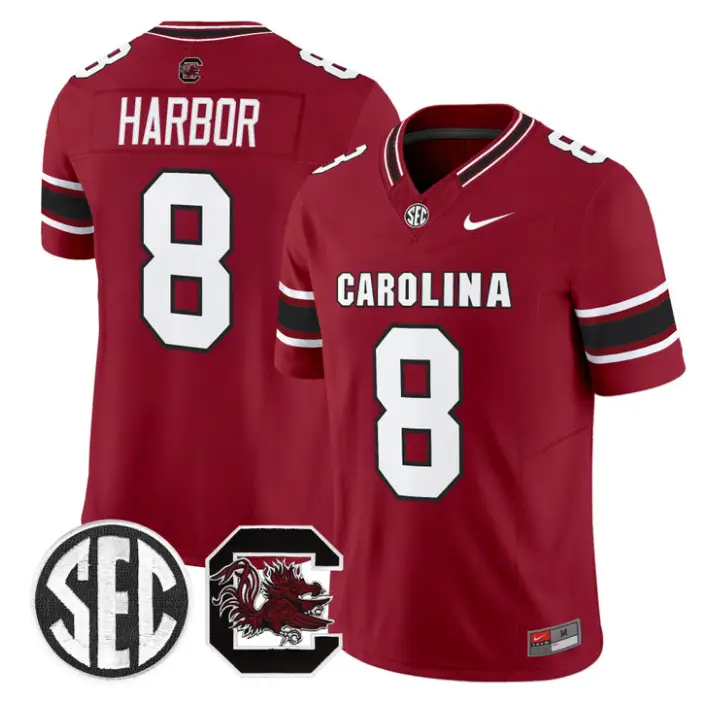 Nyck Harbor Jersey #8 South Carolina Gamecocks 2026 Limited Stitched by My Store NCAA Football Jerseys