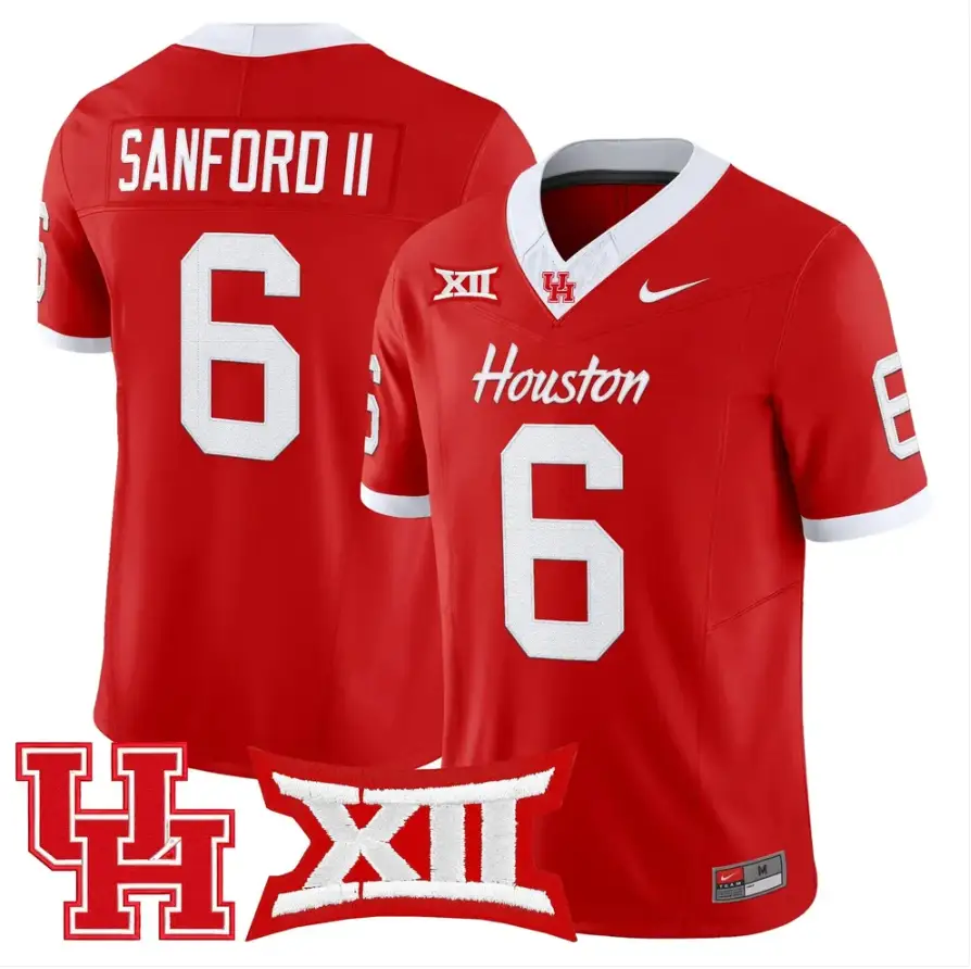 Re'Shaun Sanford II Jersey #6 Houston Cougars 2026 Limited Stitched by My Store NCAA Football Jerseys