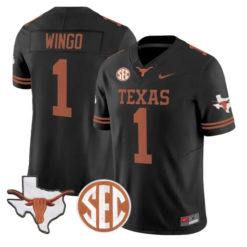 Ryan Wingo Jersey #1 Texas Longhorns 2026 SEC Patch Stitched by My Store NCAA Football Jerseys