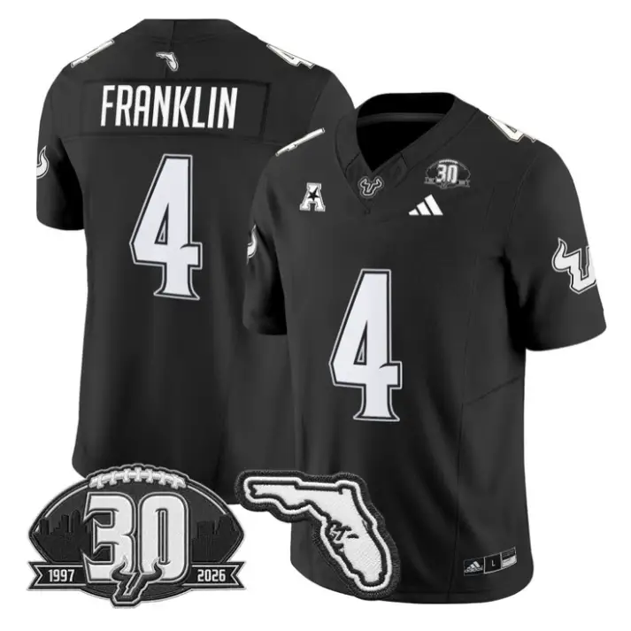 Sam Franklin Jersey #4 South Florida Bulls 30th Patch Limited Stitched by My Store NCAA Football Jerseys