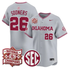 Sooners Jersey #26 Oklahoma 2026 National Champions Patch Stitched by My Store
