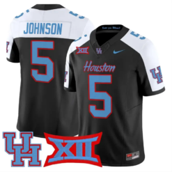 Stephon Johnson Jersey #5 Houston Cougars 2026 Vapor Limited Stitched Black Alter by My Store NCAA Football Jerseys