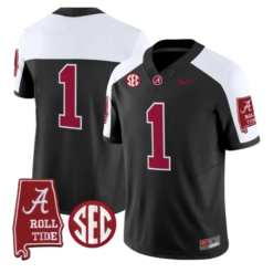 Team Jersey #1 Alabama Crimson 2026 SEC Patch Stitched by My Store NCAA Football Jerseys