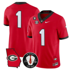Team Jersey #1 Georgia Bulldogs 2026 Vince Dooley Patch Stitched by My Store NCAA Football Jerseys