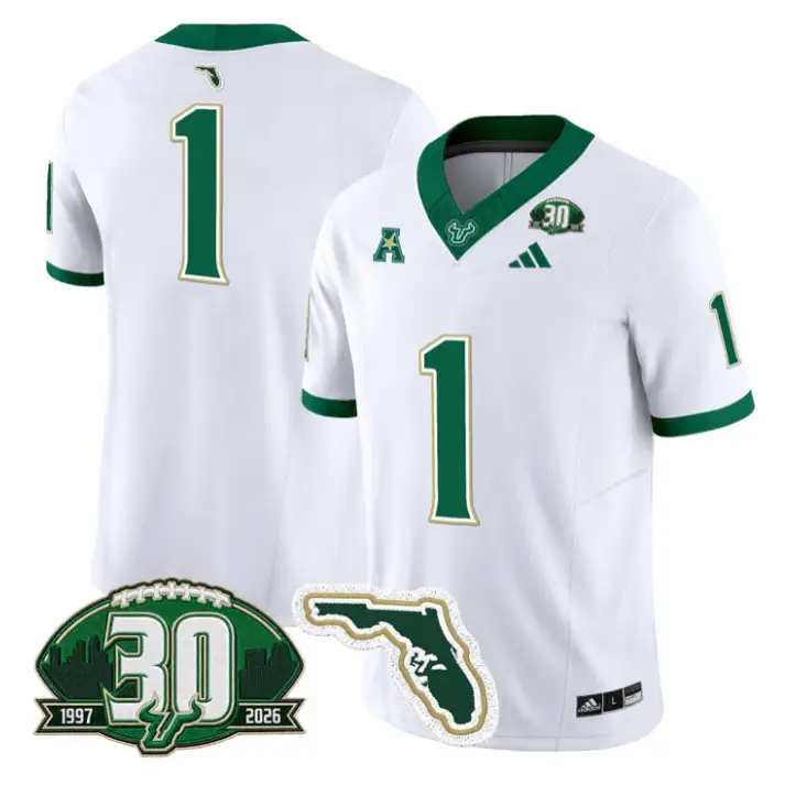 Team Jersey #1 South Florida Bulls 30th Patch Limited Stitched by My Store NCAA Football Jerseys