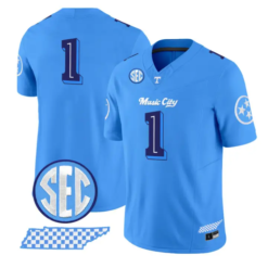 Team Jersey #1 Tennessee Vols Music City Edition Limited Stitched by My Store NCAA Football Jerseys