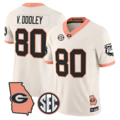 Vince Dooley Jersey #80 Georgia Bulldogs 2026 The Big Peach Stitched by My Store NCAA Football Jerseys