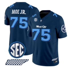 Wendell Moe Jr Jersey #75 Tennessee Vols Music City Edition Stitched by My Store NCAA Football Jerseys