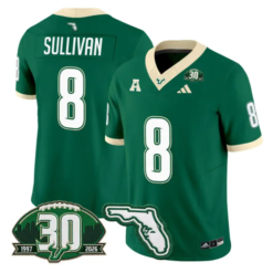 Wyatt Sullivan Jersey #8 South Florida Bulls 30th Patch Limited Stitched by My Store NCAA Football Jerseys