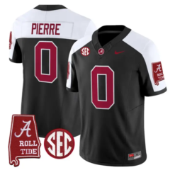 Yhonzae Pierre Jersey #0 Alabama Crimson 2026 SEC Patch Stitched by My Store NCAA Football Jerseys