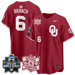Oklahoma Sooners 2026 NCAA Baseball College World Series Champions Vapor Jersey - Stitched by Oklahoma Sooners