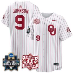 Oklahoma Sooners 2026 NCAA Baseball College World Series Champions Vapor Jersey - Stitched by Oklahoma Sooners