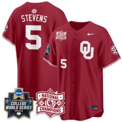 Oklahoma Sooners 2026 NCAA Baseball College World Series Champions Vapor Jersey - Stitched by Oklahoma Sooners