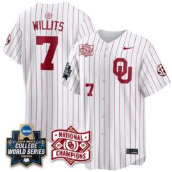 Oklahoma Sooners 2026 NCAA Baseball College World Series Champions Vapor Jersey - Stitched by Oklahoma Sooners
