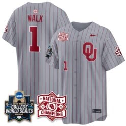 Oklahoma Sooners 2026 NCAA Baseball College World Series Champions Vapor Jersey - Stitched by Oklahoma Sooners