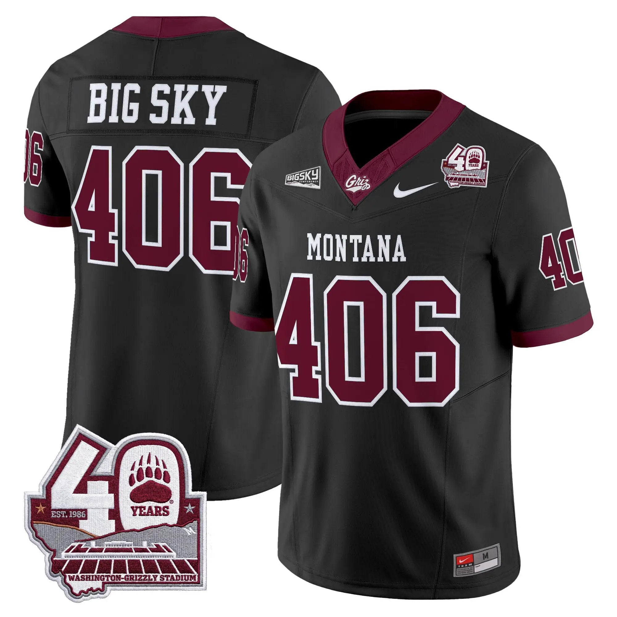 Montana Grizzlies 2026 Vapor Limited Jersey - 40th Anniversary Patch - Stitched by Digigearus