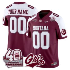 Montana Grizzlies 2026 Vapor Limited Custom Jersey - 40th Anniversary Patch - Stitched by Digigearus