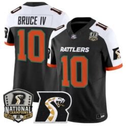 Arland Bruce IV Jersey #10 Arizona Rattlers 2026 National Patch Stitched by My Store NCAA Football Jerseys