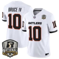 Arland Bruce IV Jersey #10 Arizona Rattlers 2026 National Patch Stitched by My Store NCAA Football Jerseys