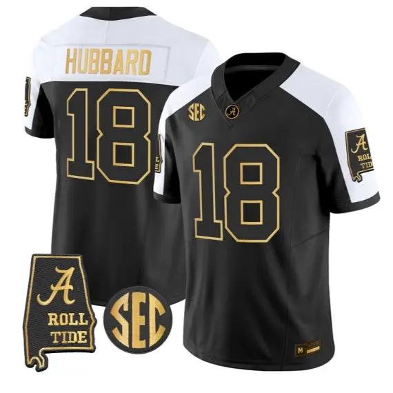 Bray Hubbard #18 Alabama Crimson Tide Jersey 2026 Alabama Map Stitched by My Store NCAA Football Jerseys