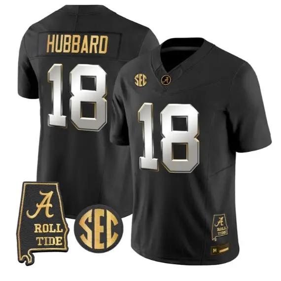 Bray Hubbard #18 Alabama Crimson Tide Jersey 2026 Alabama Map Stitched by My Store NCAA Football Jerseys