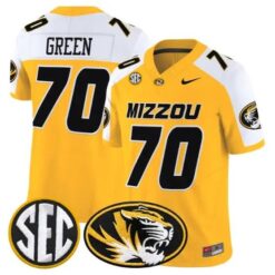 Cayden Green #70 Missouri Tigers Jersey 2026 Vapor Limited Stitched by My Store NCAA Football Jerseys