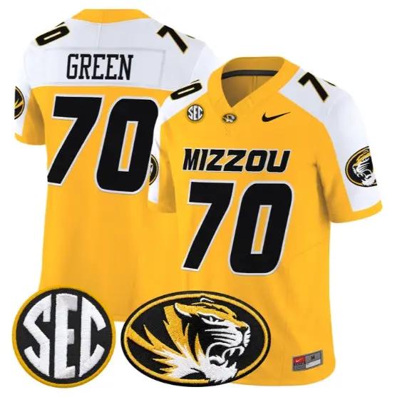 Cayden Green #70 Missouri Tigers Jersey 2026 Vapor Limited Stitched by My Store NCAA Football Jerseys