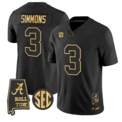 Cedrick Simmons #3 Alabama Crimson Tide Jersey 2026 Vapor Stitched by My Store NCAA Football Jerseys