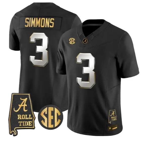 Cedrick Simmons #3 Alabama Crimson Tide Jersey 2026 Vapor Stitched by My Store NCAA Football Jerseys