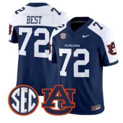 Cole Best #72 Auburn Tigers Jersey 2026 Vapor Limited All Stitched by My Store NCAA Football Jerseys