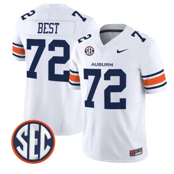 Cole Best #72 Auburn Tigers Jersey 2026 Vapor Limited All Stitched by My Store NCAA Football Jerseys