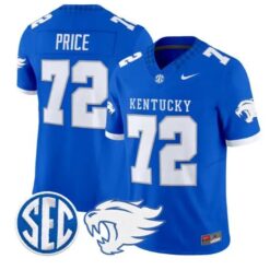 Coleton Price #72 Kentucky Wildcats Jersey 2026 Limited All Stitched by My Store NCAA Football Jerseys