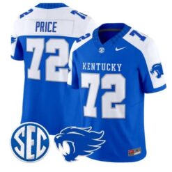 Coleton Price #72 Kentucky Wildcats Jersey 2026 Limited All Stitched by My Store NCAA Football Jerseys