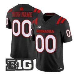 Custom Nebraska Cornhuskers Jersey 2026 Alternate All-black Limited All Stitched by My Store NCAA Football Jerseys