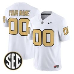 Custom Vanderbilt Commodores Jersey V2 Name, Number 2026 Stitched by My Store NCAA Football Jerseys