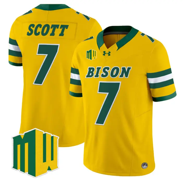 DJ Scott Jersey #7 North Dakota State Bison 2026 Vapor Limited Stitched by My Store NCAA Football Jerseys