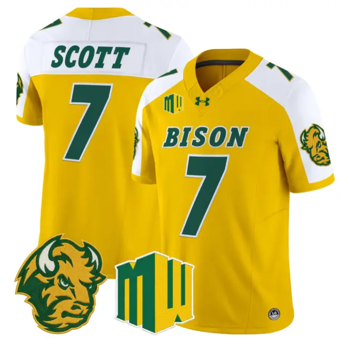 DJ Scott Jersey #7 North Dakota State Bison 2026 Vapor Limited Stitched by My Store NCAA Football Jerseys