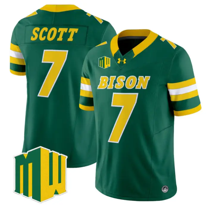 DJ Scott Jersey #7 North Dakota State Bison 2026 Vapor Limited Stitched by My Store NCAA Football Jerseys