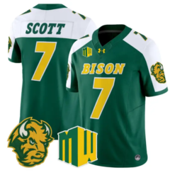 DJ Scott Jersey #7 North Dakota State Bison 2026 Vapor Limited Stitched by My Store NCAA Football Jerseys