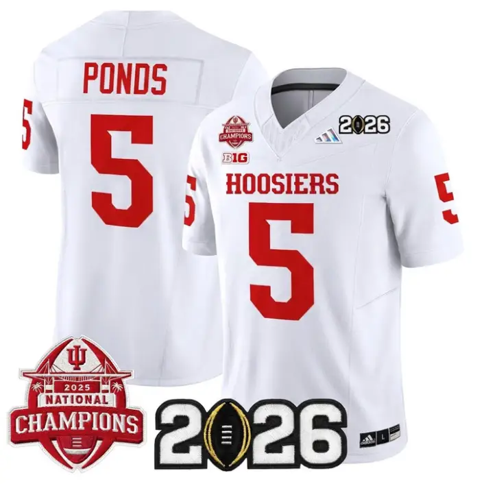 D'Angelo Ponds Jersey #5 Indiana Hoosiers 2026 All Stitched White by My Store NCAA Football Jerseys