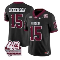 Dave Dickenson Jersey #15 Montana Grizzlies 2026 Limited Stitched by My Store NCAA Football Jerseys