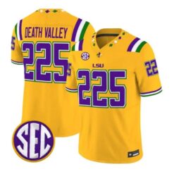 Death Valley #225 LSU Tigers Jersey 2026 Mardi Gras Edition All Stitched by My Store NCAA Football Jerseys