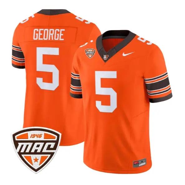 Eriq George #5 Bowling Green Falcons Jersey 2026 Limited Stitched by My Store NCAA Football Jerseys